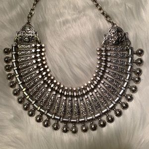 Sterling Silver Boho Statement Necklace